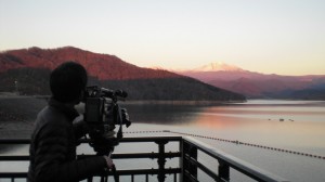 旭岳を撮影しているところ